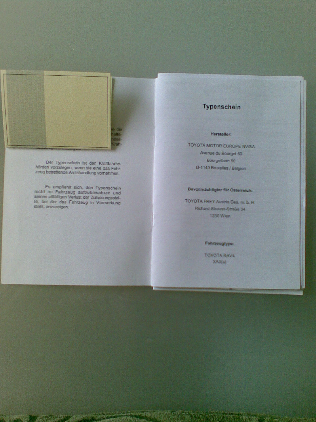 Typenschein RAV4